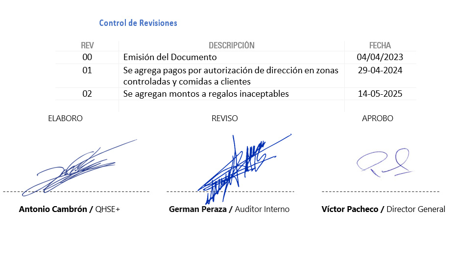 Documento Pol&iacute;tica Antisoborno VMS Energy